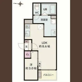 Jack hosokomeⅠ【1階】の間取り