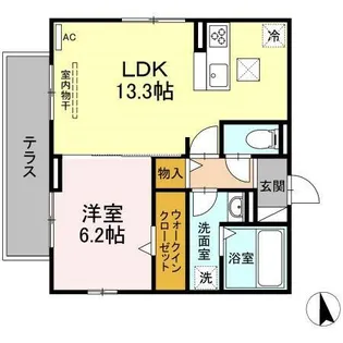 サンティモン【102号室】の間取り
