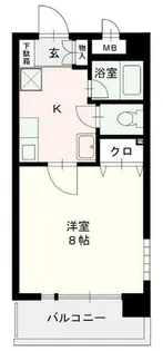 プルメリア唐原【210号室】の間取り