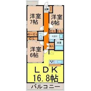 グラン・アベニュー名駅南【14階】の間取り