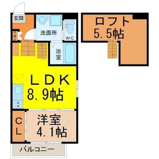 ハーモニーテラス茶屋坂通【2階】の間取り