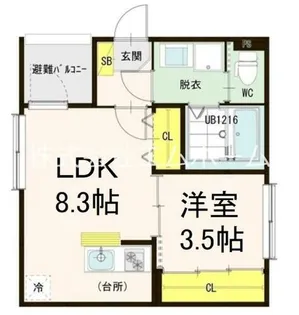 リバーガーデン中村中町【1階】の間取り