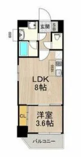 フロンティアタワー九条Ⅰ【8階】の間取り