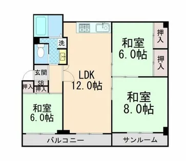 山御影マンションE棟【5階】の間取り