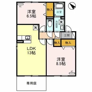 サニーサイドIZUMI A棟【1階】の間取り