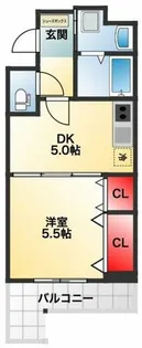 宿院西TKハイツ2号館【604号室】の間取り