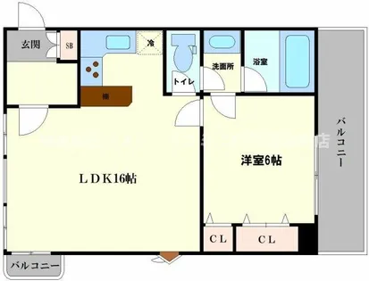 グランデージ新深江【301号室】の間取り