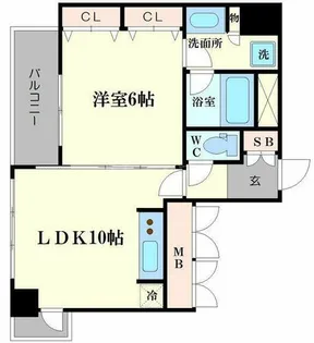 アルグラッド・ザ・タワー心斎橋【7階】の間取り