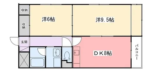 広畑中村コーポ【3階】の間取り