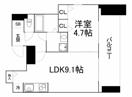 サムティ北浜大手通【13階】の間取り