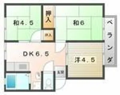 石橋ハイツ【1階】の間取り