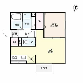 スカイコート【A205号室】の間取り