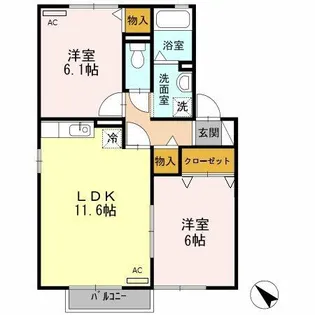 CAPE HILLS Ⅰ【2階】の間取り