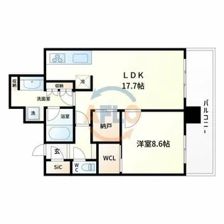 エルザグレース堀江タワー【3階】の間取り