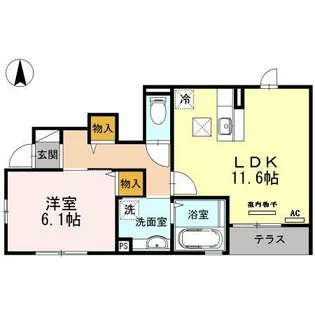 レユシール【1階】の間取り