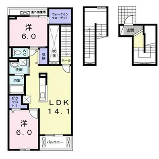 les amies(レザミ)【3階】の間取り