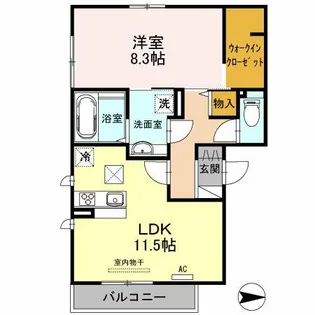 ソレイユ八尾【2階】の間取り