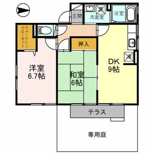 セジュール山城【1階】の間取り