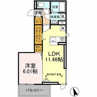 グランツアルファ【302号室】の間取り