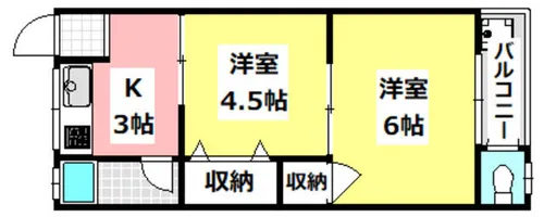 川西ハイツ【204号室】の間取り