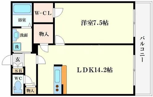 ルクレ阿波座レジデンス【14階】の間取り