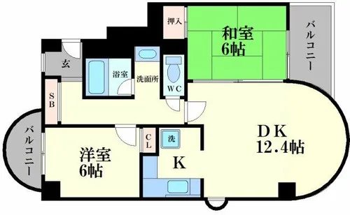 ノイメゾン京町堀【3階】の間取り