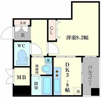 プレステージ靭公園【503号室】の間取り