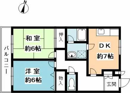 堂中ハイツ【2階】の間取り