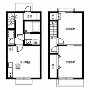 愛知県一宮市大和町妙興寺字三十八社【テラスハウス】の間取り