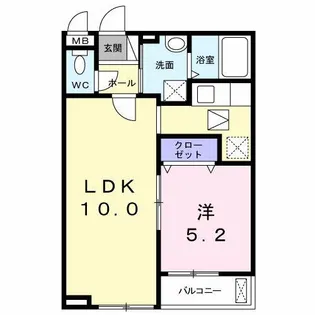 フルーリール【1階】の間取り