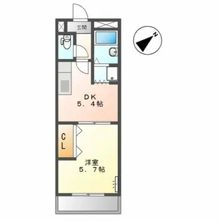 ツーリバーズ袴田【2階】の間取り