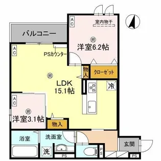CASA MUKAINO【3階】の間取り