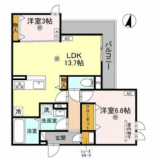 CASA MUKAINO【3階】の間取り