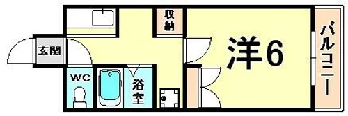 きゃぴたる北浜【5階】の間取り