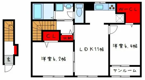 フロリア【2階】の間取り