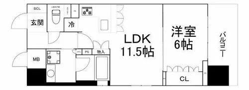 リーガル西長堀2【1201号室】の間取り
