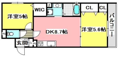 ラモーナ一津屋Ⅰ【103号室】の間取り
