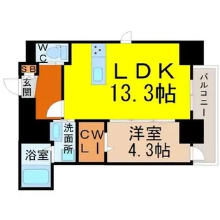 ブルームライフ八田駅前【8階】の間取り