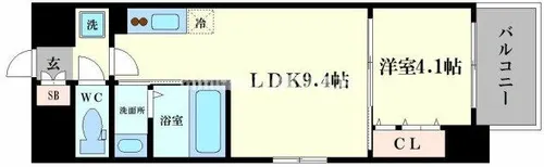 ファステート難波デラックス【9階】の間取り