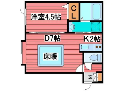 アークコート月寒中央II【203号室】の間取り