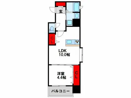 アルゴヴィラージュ工大前【10階】の間取り