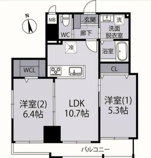 クレスト西小倉【8階】の間取り