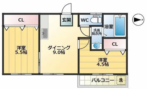 サンライフ小阪【4階】の間取り