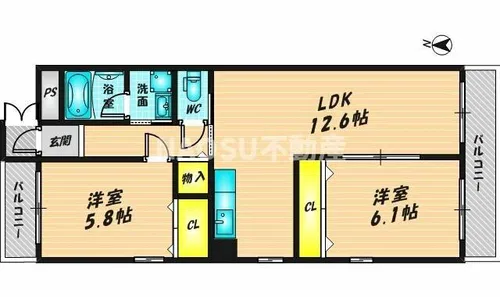 バルカポンテ【6階】の間取り