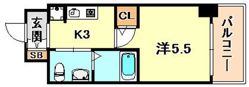 エスリード神戸WEST【7階】の間取り