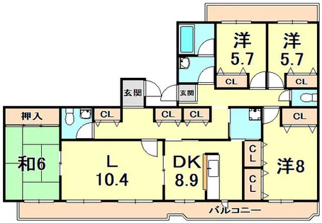 グリーンビュー2号館【1階】の間取り
