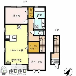 ソラーレ フーカ A棟【2階】の間取り