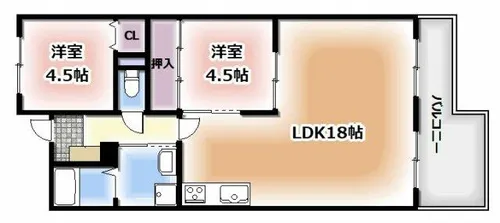大阪府寝屋川市太間東町【マンション】の間取り