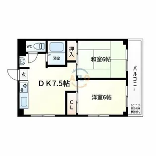 ルネ北畠【4階】の間取り