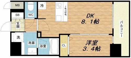 エステムコート梅田・天神橋IVステーションフロント【11階】の間取り